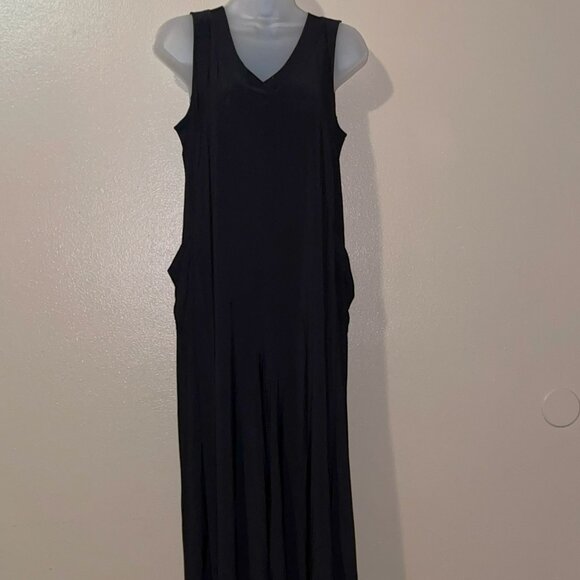 A513842** Attitudes by Renee Regular Como Jersey Drapped Pocket Jumpsuit - Picture 1 of 3